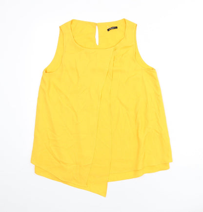 Additional front view of Roman women’s orange polyester basic tank, size UK 10, round neck - asymmetric