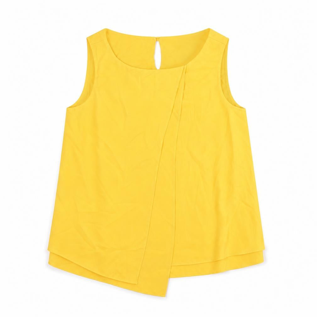 Roman Womens Orange Polyester Basic Tank Size 10 Round Neck - Asymmetric