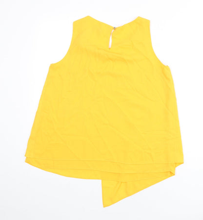 Back view of Roman women’s orange polyester basic tank, size UK 10, round neck - asymmetric