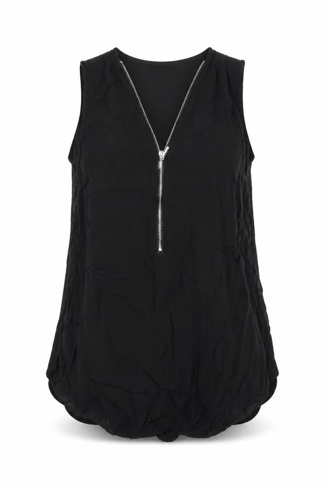 New Look Womens Black Viscose Basic Tank Size 14 V-Neck