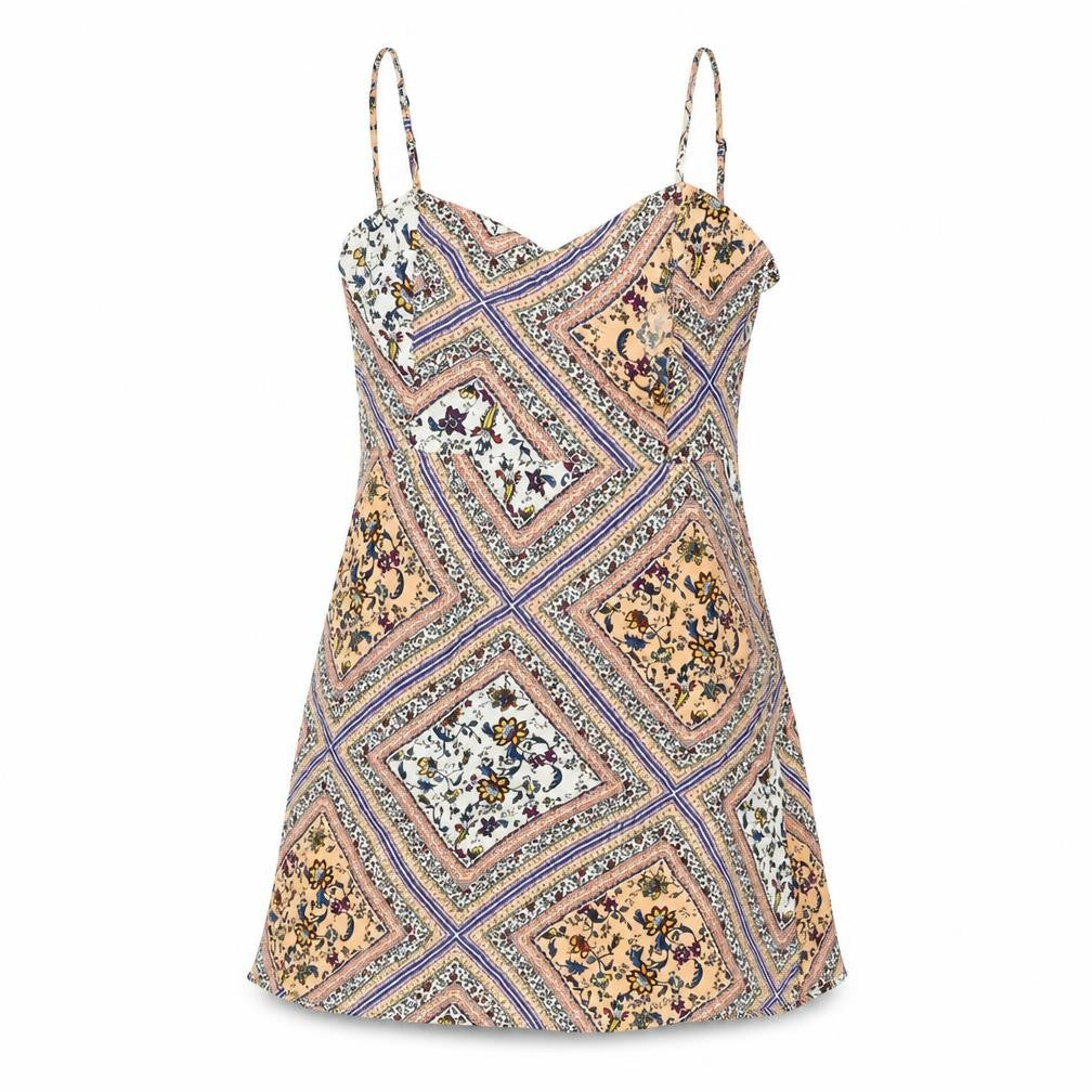 H&M Womens Multicoloured Geometric Viscose Mini Size 10 Scoop Neck Pullover