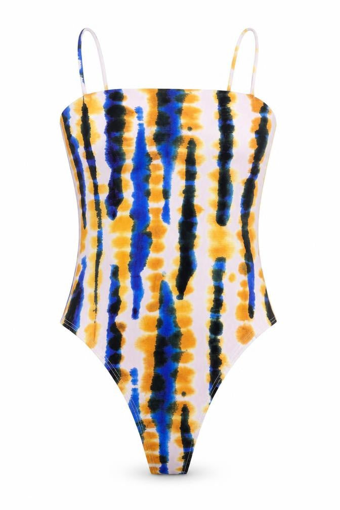 Zara Womens Multicoloured Geometric Polyester Leotard One-Piece Size M Pullover