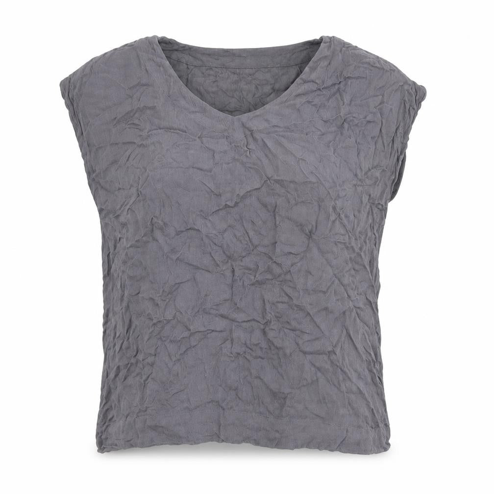 Nomad Womens Grey Viscose Basic Blouse Size 12 V-Neck