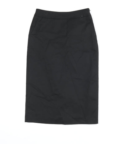 Warehouse Womens Black Polyester Straight & Pencil Skirt Size 6 Zip - Slit