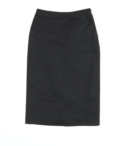 Warehouse Womens Black Polyester Straight & Pencil Skirt Size 6 Zip - Slit