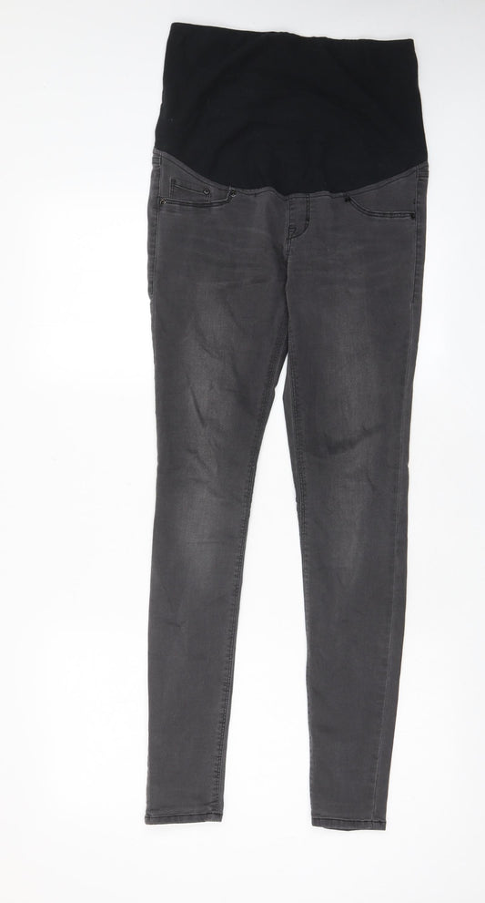 H&M Womens Grey Cotton Skinny Jeans Size 10 L30 in Regular