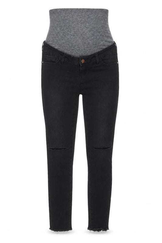 Blooming Marvellous Womens Black Cotton Skinny Jeans Size 10 L28 in Regular Zip - Pockets, Belt Loops