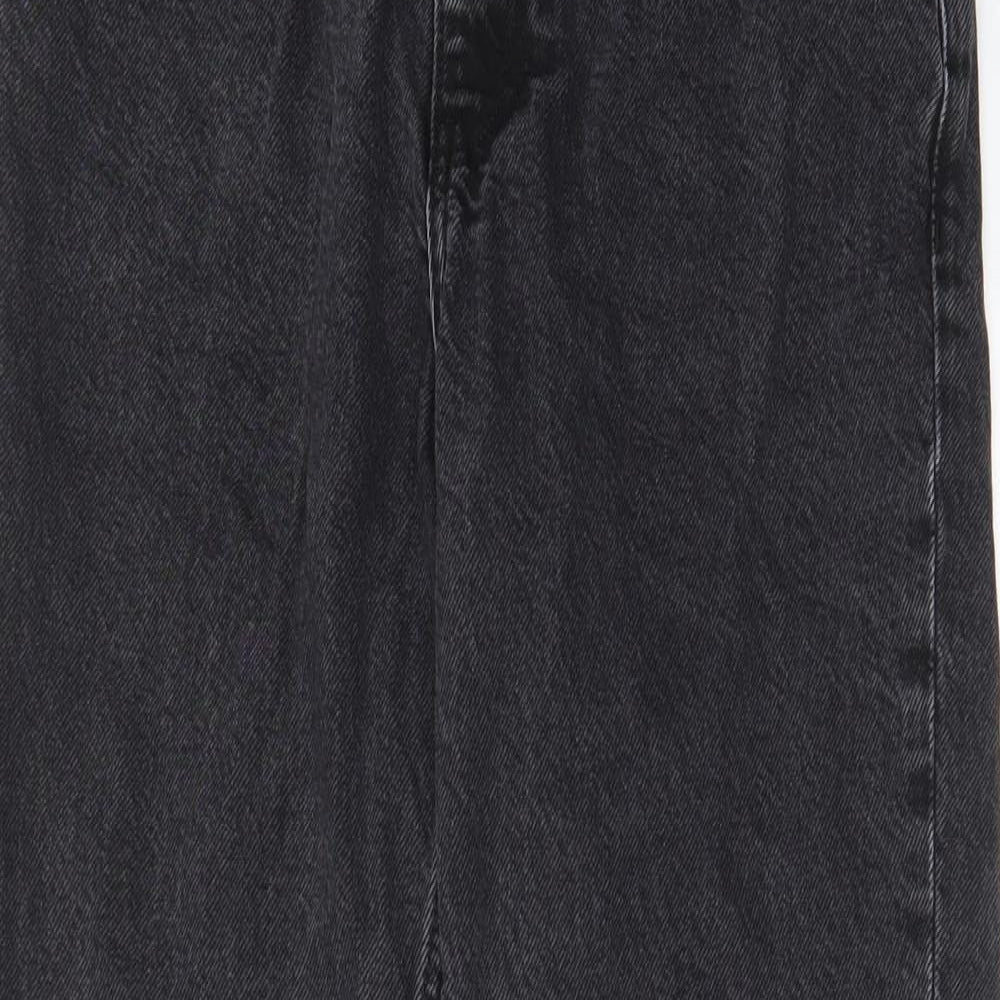 Mango Womens Black Cotton Mom Jeans Size 8 L26 in Regular Zip - Pockets, Belt Loops