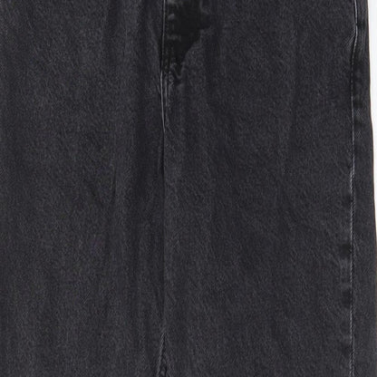 Mango Womens Black Cotton Mom Jeans Size 8 L26 in Regular Zip - Pockets, Belt Loops