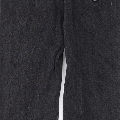 Mango Womens Black Cotton Mom Jeans Size 8 L26 in Regular Zip - Pockets, Belt Loops