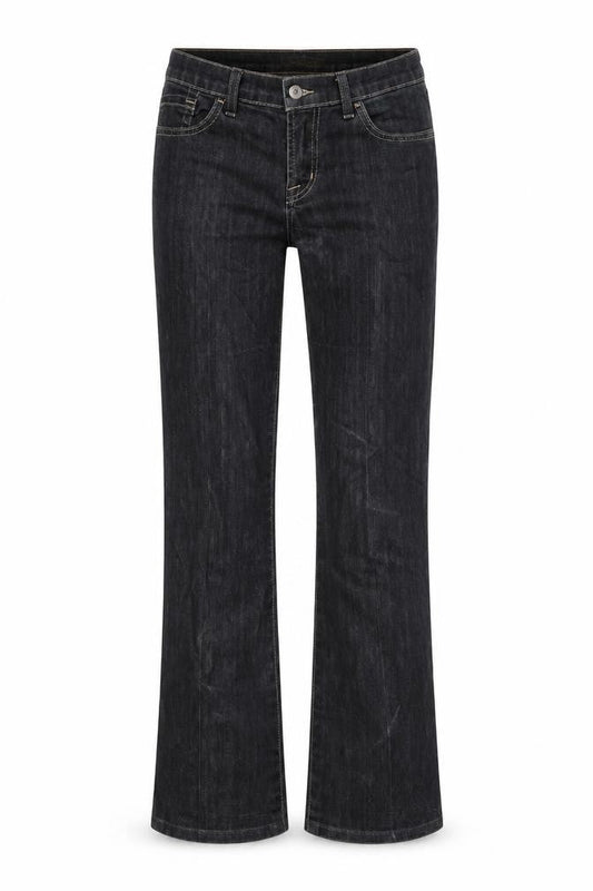 David Kahn Womens Black Cotton Straight Jeans Size 28 in L30 in Regular Zip - Pockets, Belt Loops