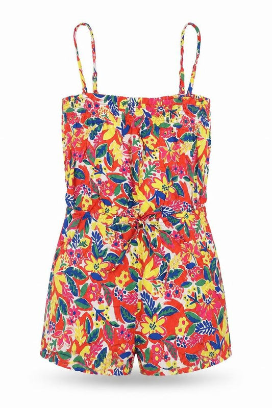 Marks & Spencer Womens Multicoloured Floral Viscose Playsuit One-Piece Size 8 Pullover