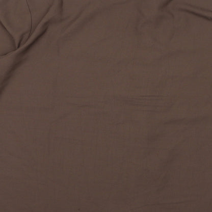 Destello Womens Brown Polyester Basic Button-Up One Size Collared