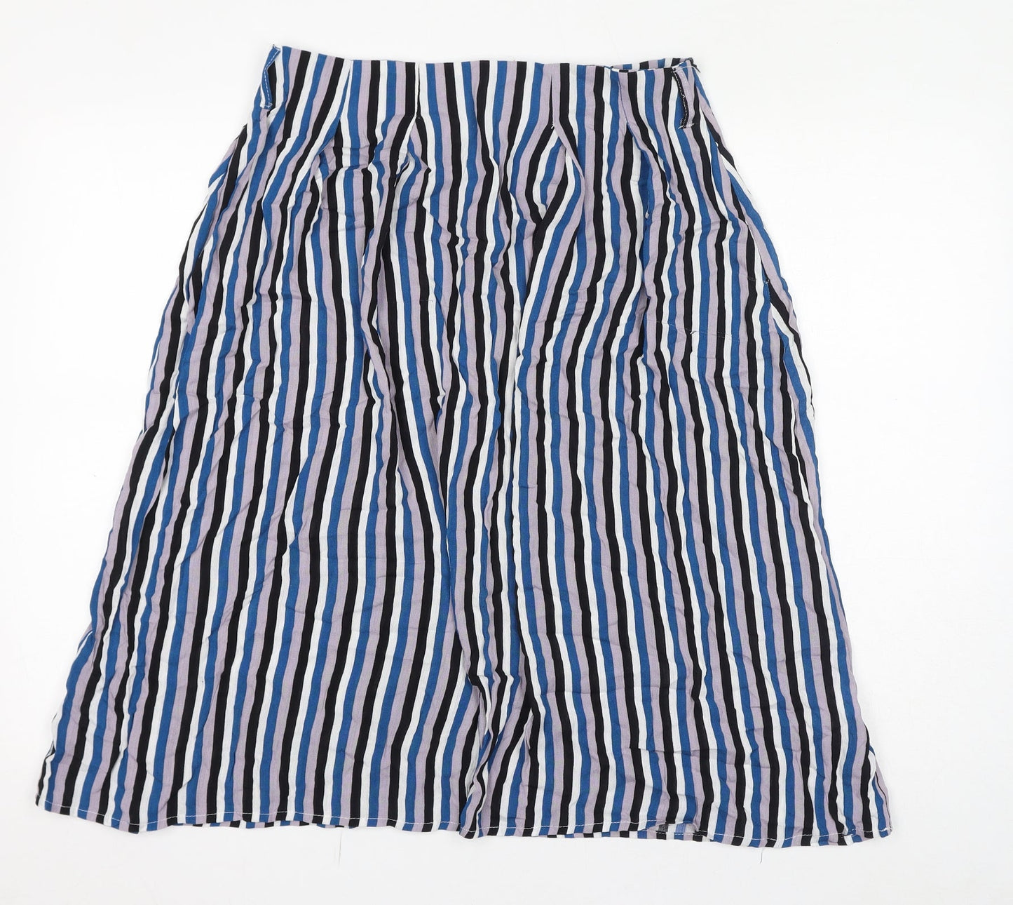 Sweewë Womens Multicoloured Striped Polyester A-Line Skirt Size L Zip