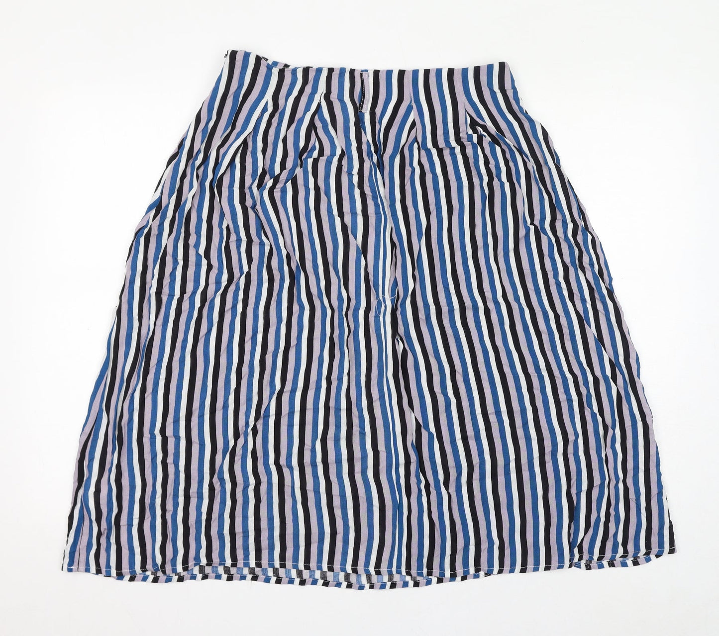 Sweewë Womens Multicoloured Striped Polyester A-Line Skirt Size L Zip