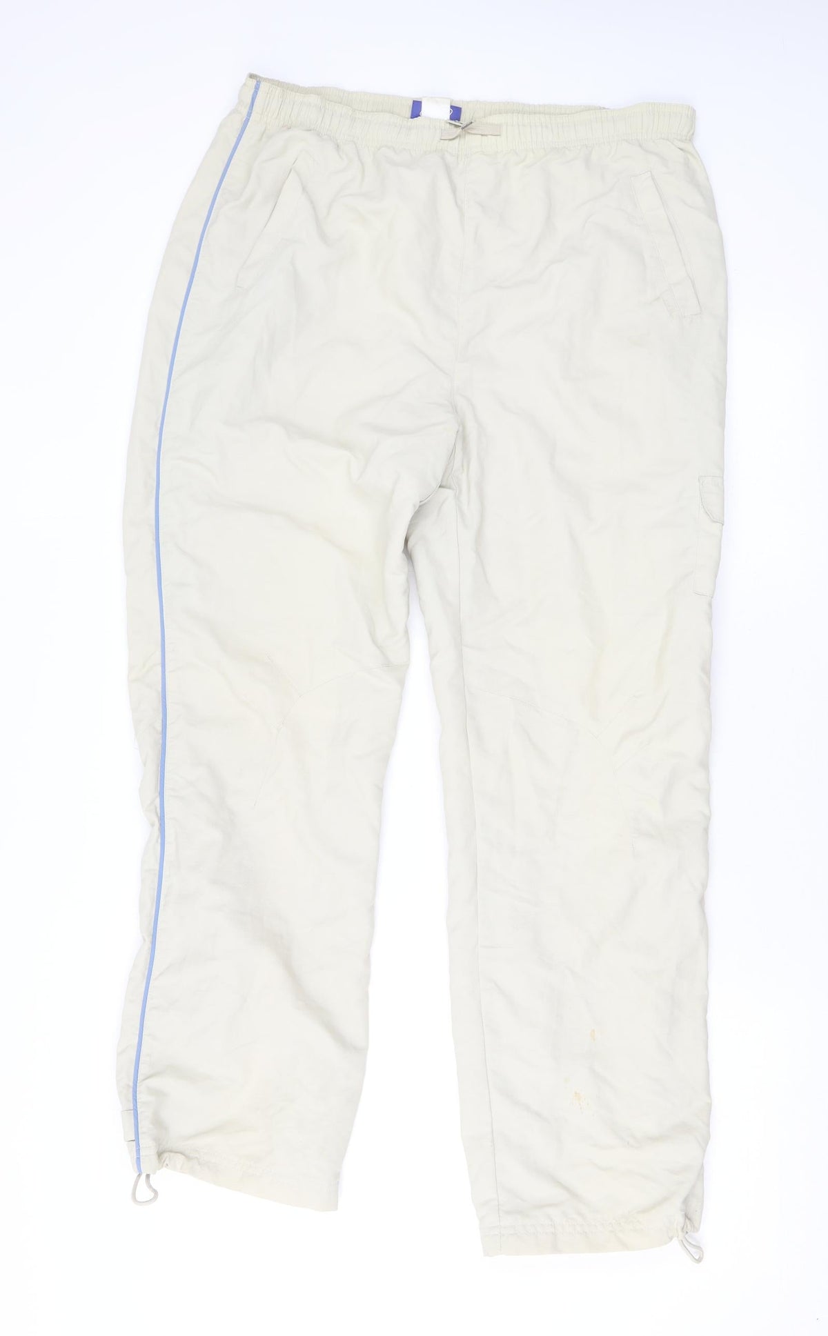 Reebok Boys Beige Nylon Jogger Trousers Size XL L29 in Regular Drawstring