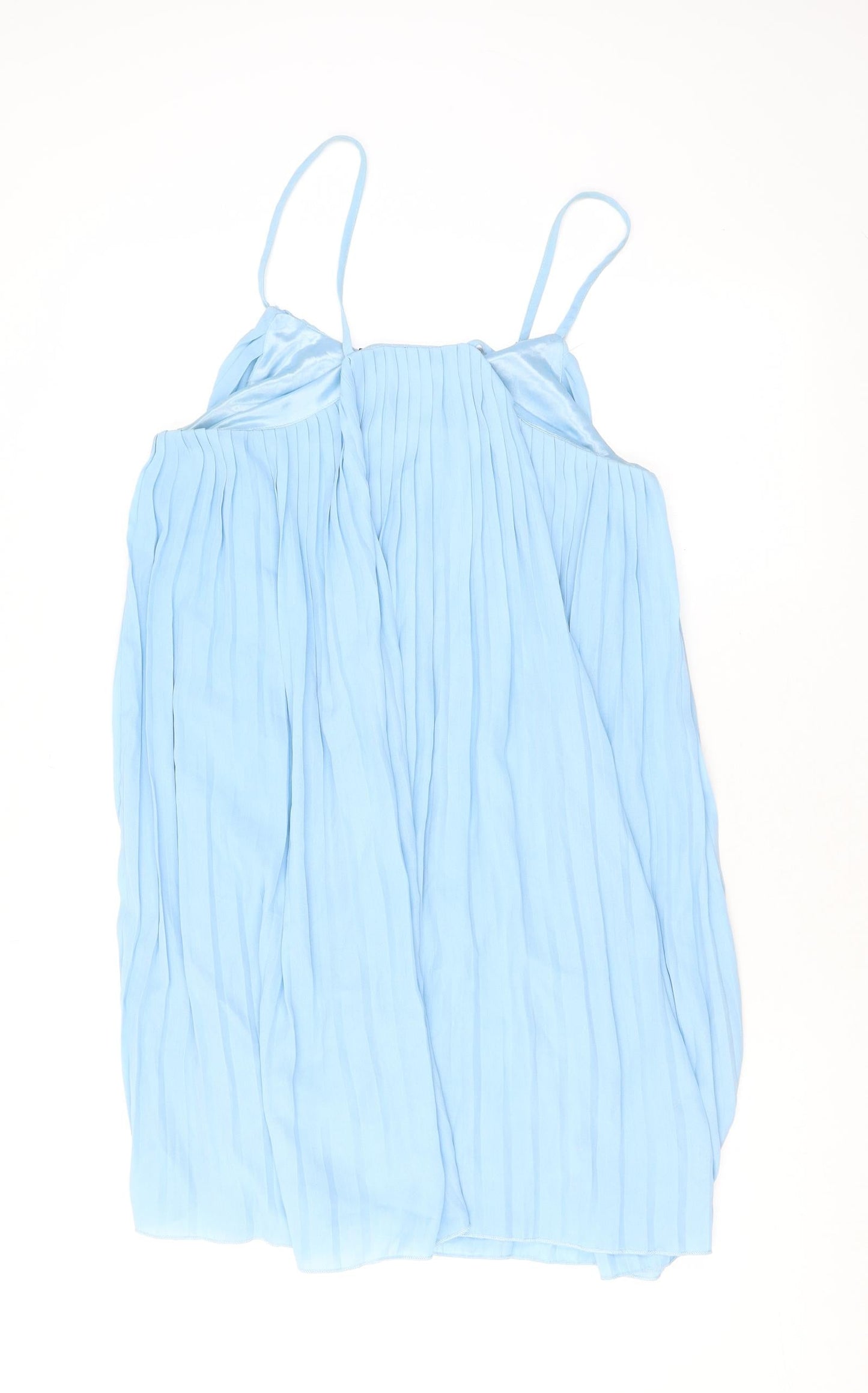 Missguided Womens Blue Polyester Camisole Tank Size 10 V-Neck - Pleated