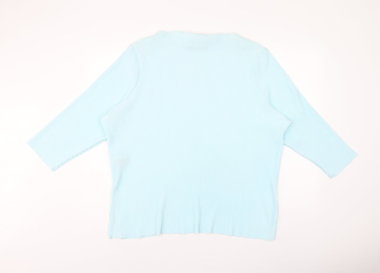 Marks and Spencer Womens Blue Polyester Basic Blouse Size 20 Boat Neck