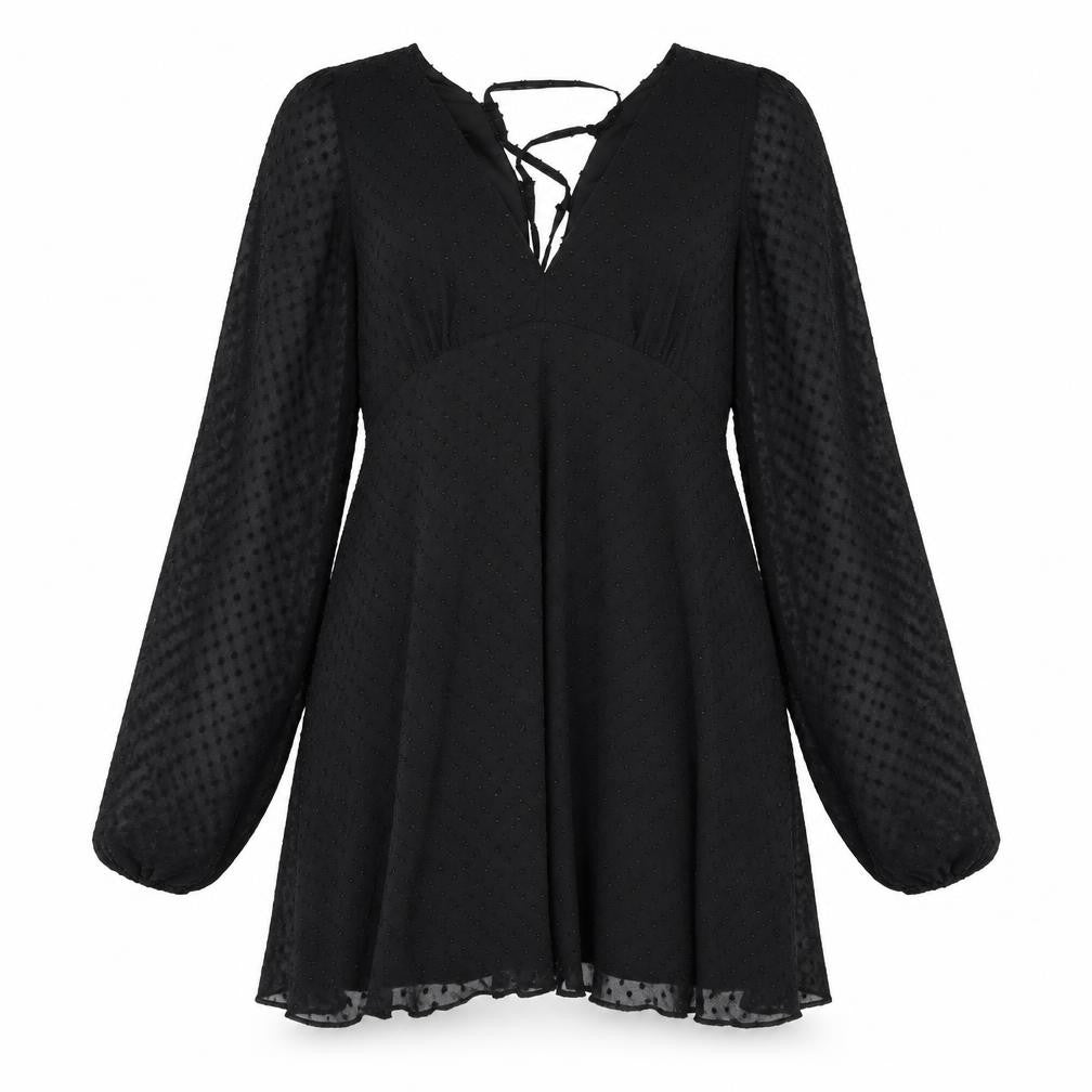ASOS Womens Black Polka Dot Polyester Shift Size 10 V-Neck Zip