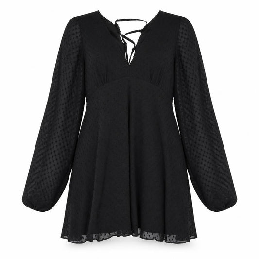 ASOS Womens Black Polka Dot Polyester Shift Size 10 V-Neck Zip
