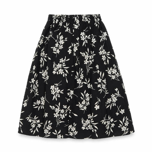 Bonmarché Womens Black Floral Viscose Swing Skirt Size 14