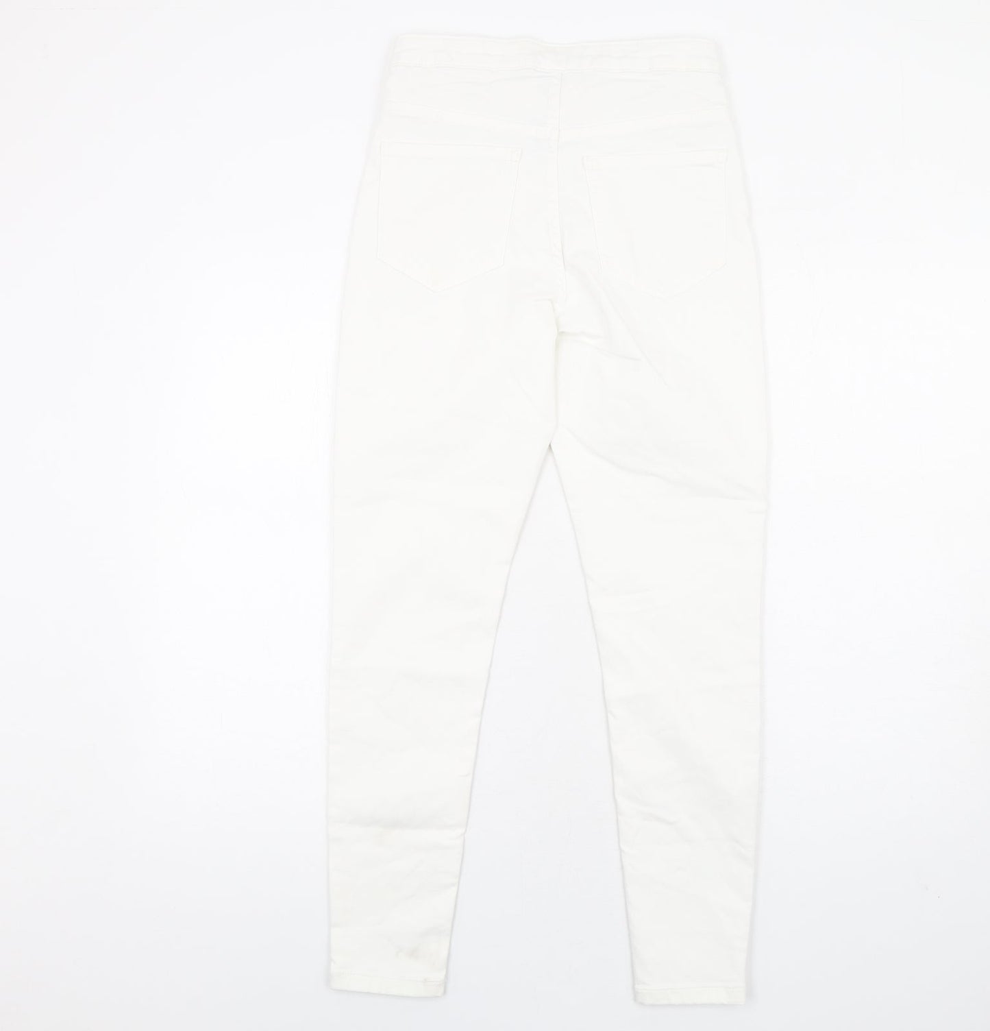 Marks and Spencer Womens White Cotton Skinny Jeans Size 10 L29 in Regular Zip