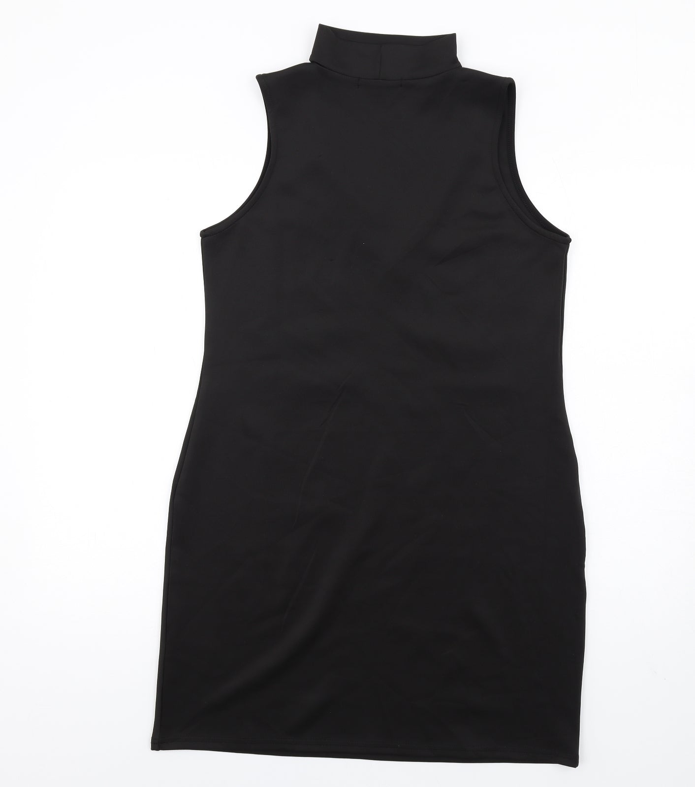 Missguided Womens Black Polyester Bodycon Size 10 Mock Neck Pullover - Keyhole neck