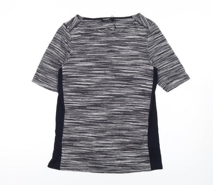 Additional front view of Autograph women’s blue viscose basic t-shirt, size UK 12, scoop neck