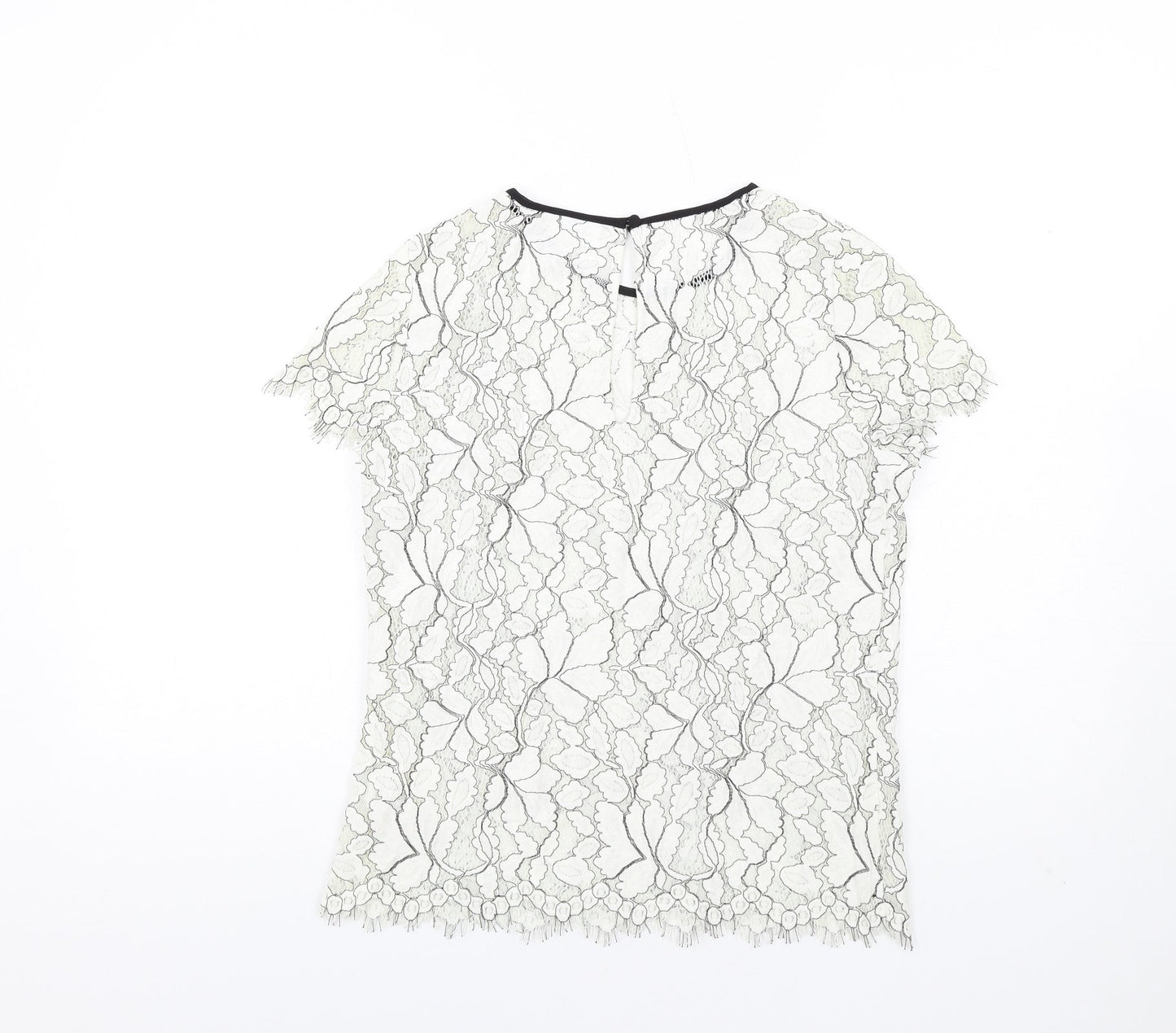 NEXT Womens White Cotton Basic T-Shirt Size 8 Round Neck