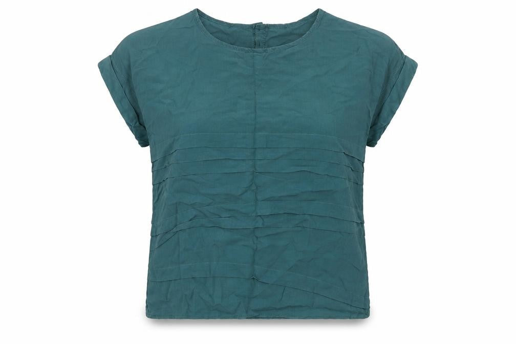 La Redoute Womens Green Viscose Basic T-Shirt Size 10 Round Neck