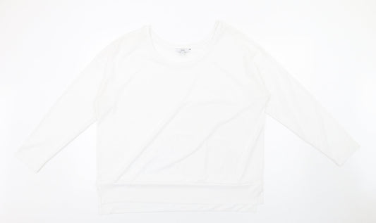 NEXT Womens White Polyester Basic T-Shirt Size 18 Round Neck
