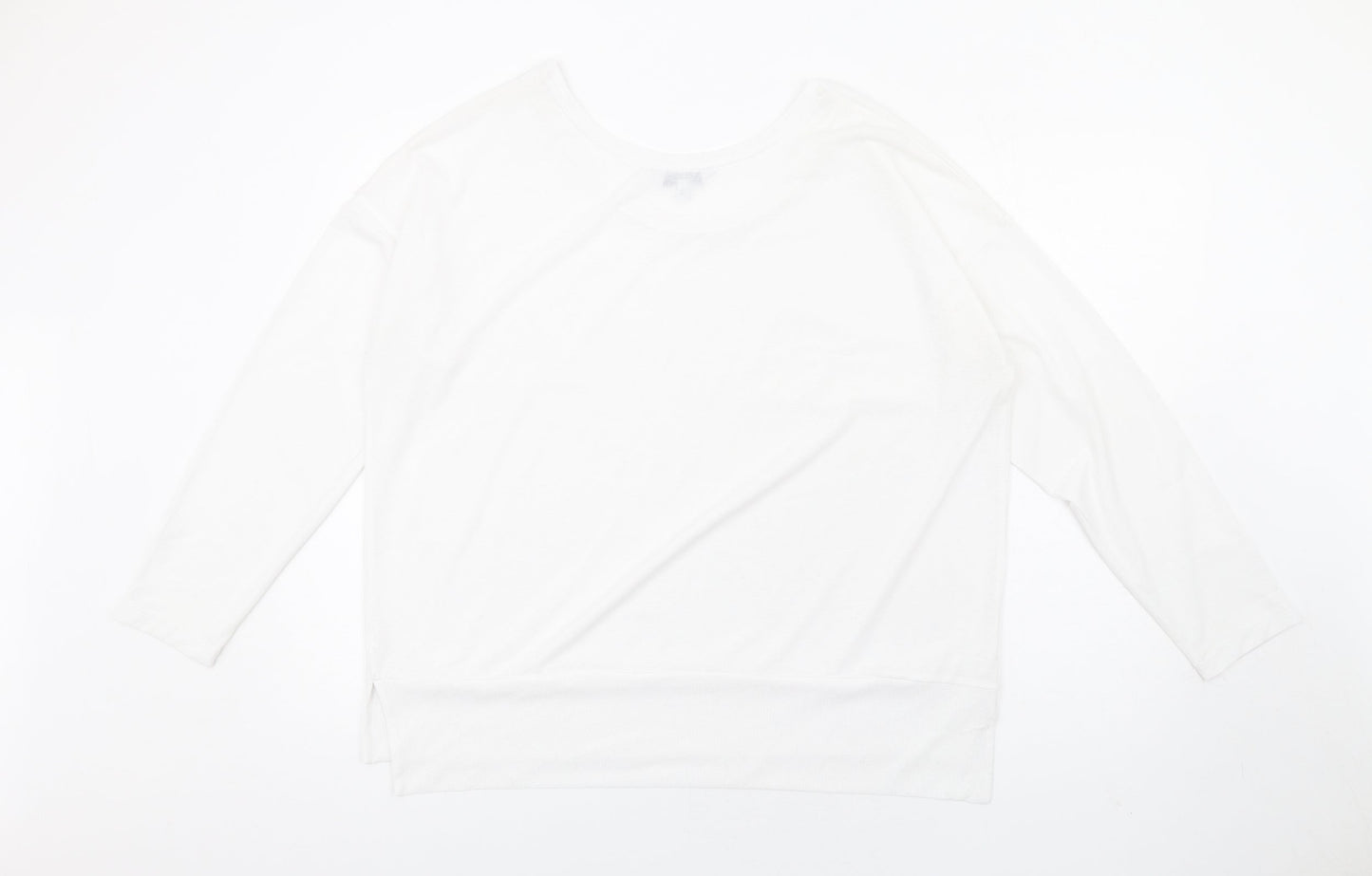 NEXT Womens White Polyester Basic T-Shirt Size 18 Round Neck