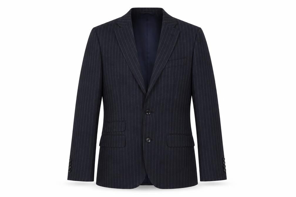 Moss 1851 Mens Blue Striped Wool Jacket Suit Jacket Size 34 Regular