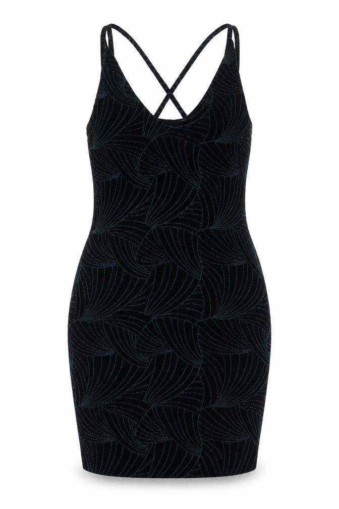 Red Herring Womens Black Geometric Polyester Bodycon Size 16 V-Neck Pullover - Glitter
