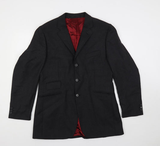 Burton Mens Grey Viscose Jacket Suit Jacket Size 40 Regular