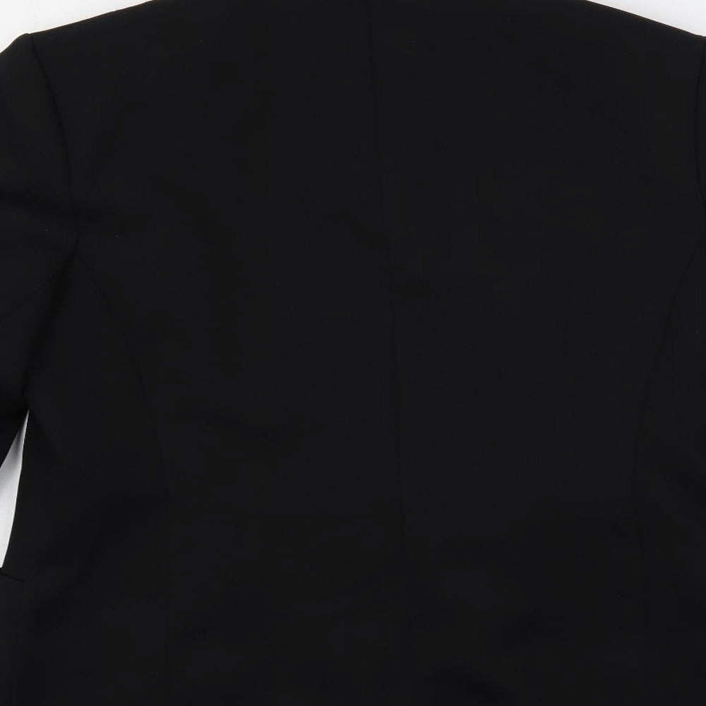 Classic Woman Womens Black Jacket Blazer Size 14 Button - Embroidered
