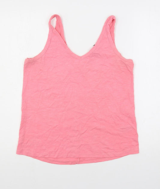 NEXT Womens Pink Cotton Basic Tank Size 10 V-Neck