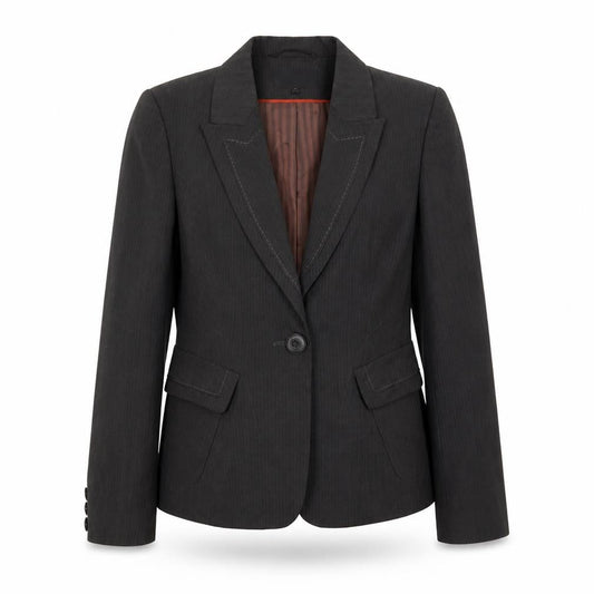Next Womens Grey Striped Jacket Blazer Size 12 Button