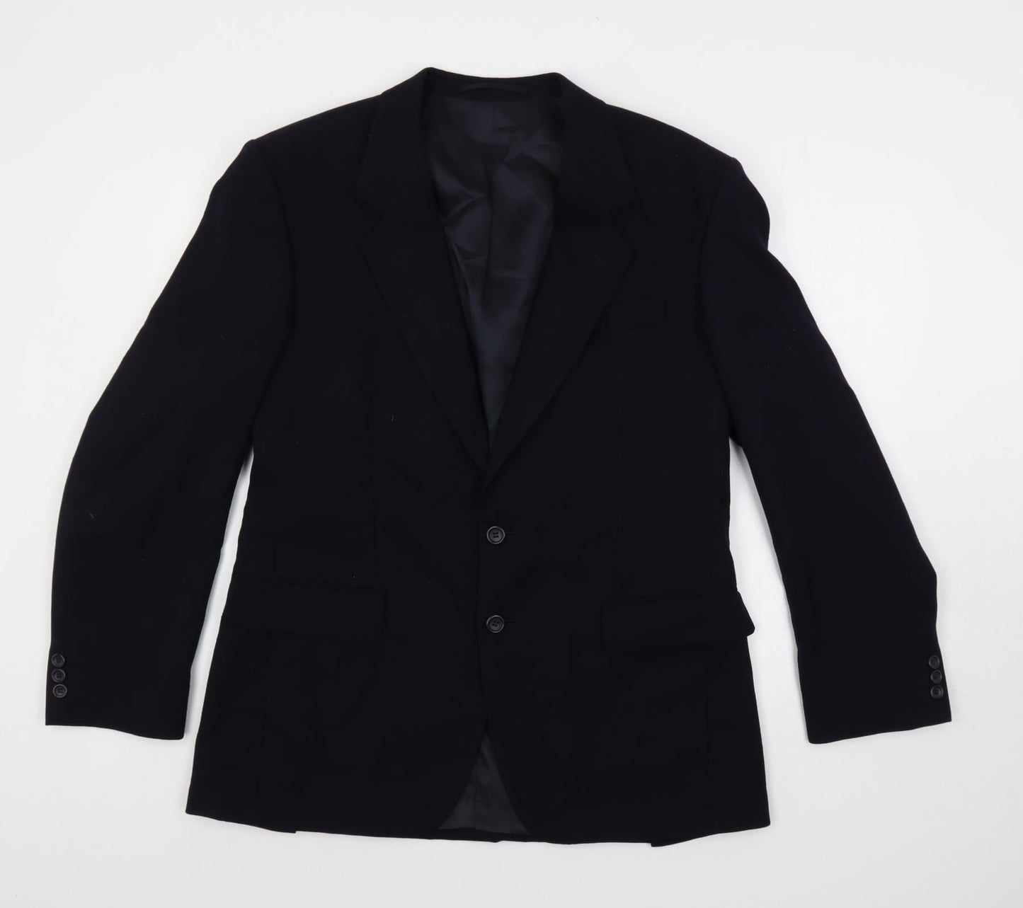 Varteks Mens Blue Wool Jacket Suit Jacket Size 40 Regular