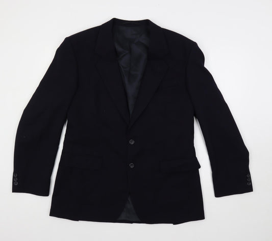 Varteks Mens Blue Wool Jacket Suit Jacket Size 40 Regular