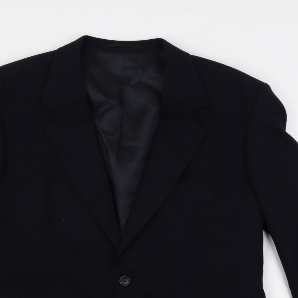 Varteks Mens Blue Wool Jacket Suit Jacket Size 40 Regular