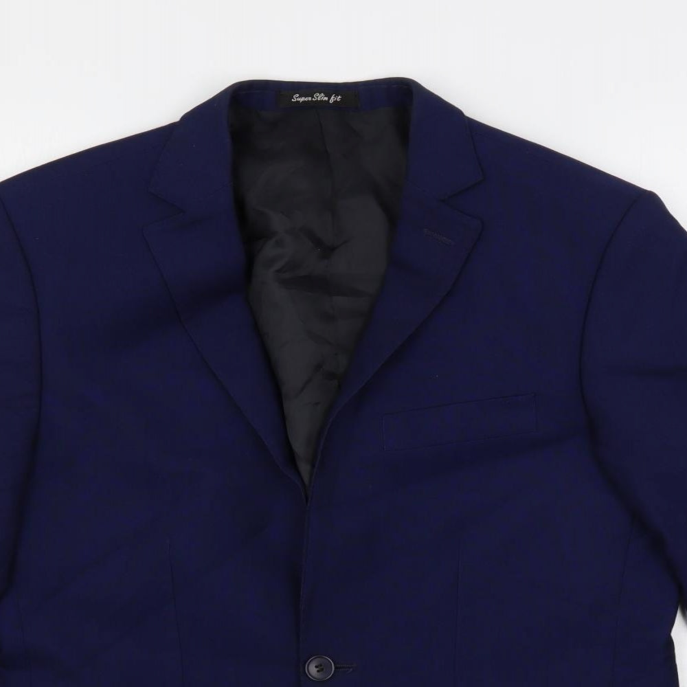 Lorenzo Mens Blue Polyester Jacket Suit Jacket Size 36 Regular