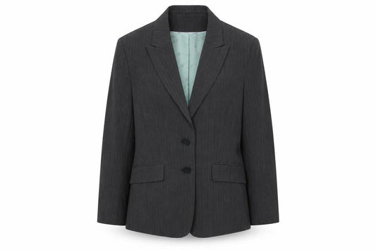 Debenhams Womens Grey Striped Jacket Blazer Size 16 Button