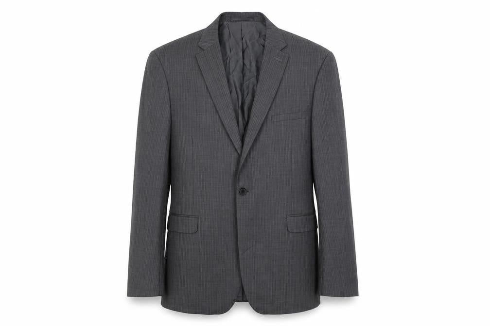 French Connection Mens Grey Striped Wool Jacket Suit Jacket Size 42 Regular