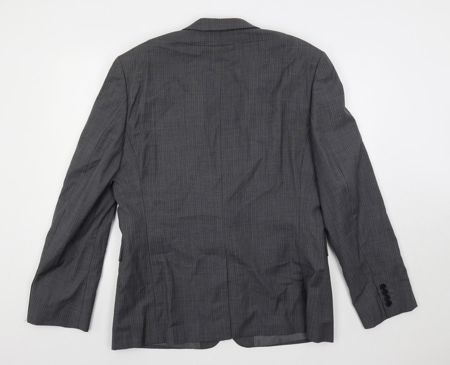 French Connection Mens Grey Striped Wool Jacket Suit Jacket Size 42 Regular