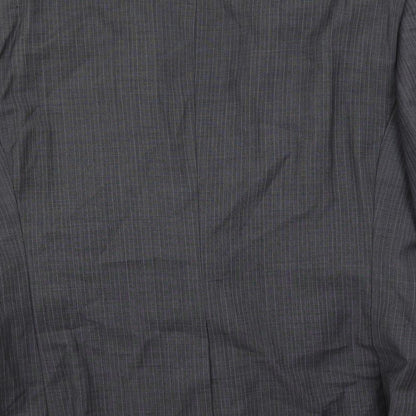 Brand and care label for French Connection men’s grey striped wool jacket suit jacket, size 42, regular