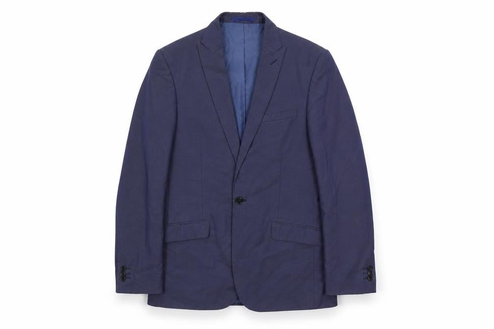 Marks & Spencer Mens Blue Polyester Jacket Suit Jacket Size 38 Regular