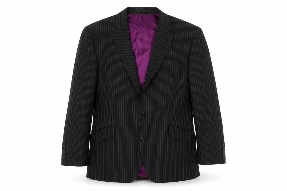 Autograph Mens Black Striped Wool Jacket Suit Jacket Size 44 Regular