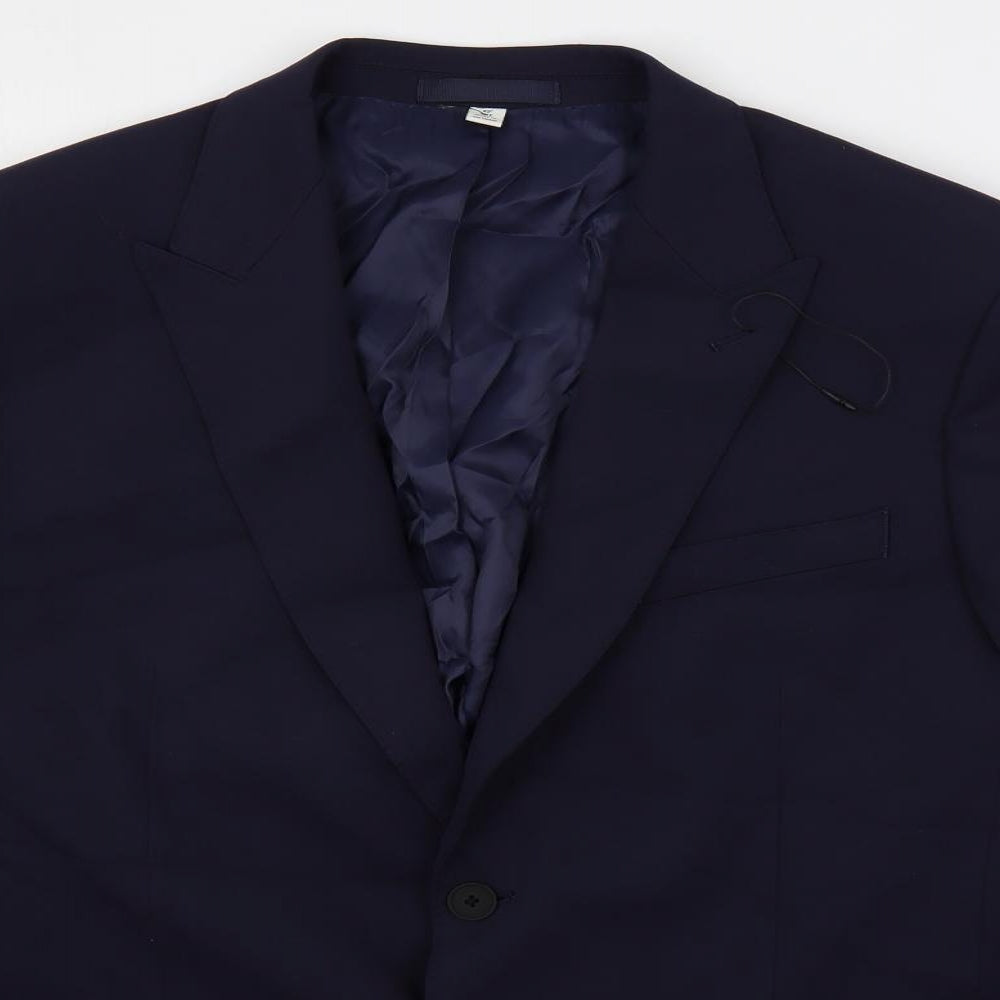 Marks and Spencer Mens Blue Viscose Jacket Suit Jacket Size 42 Regular