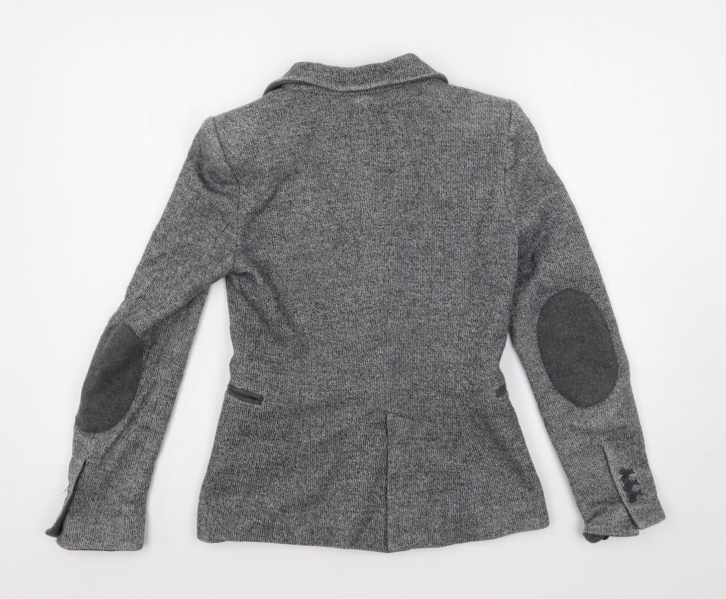 Zara Womens Grey Jacket Blazer Size XS Button - Elbow Patches